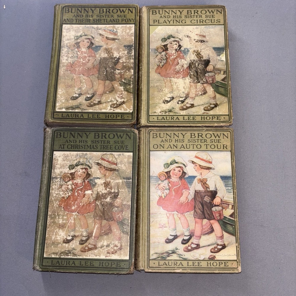 Vintage Lot Of 4  Laura Lee Hope Bunny Brown&His Sister‎ Books 1910s